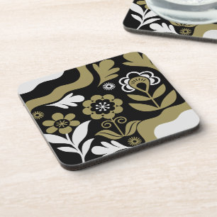 Boho Abstract Flower Art Coaster