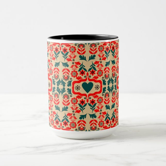 Boho Abstract Flower Art Mug (Center)