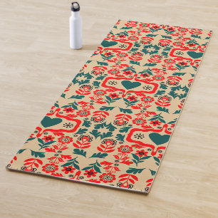 Boho Abstract Flower Art Yoga Mat