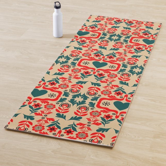 Boho Abstract Flower Art Yoga Mat (In Situ)