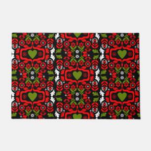 Boho Abstract Flower folk art Doormat