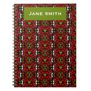 Boho Abstract Flower folk art Notebook