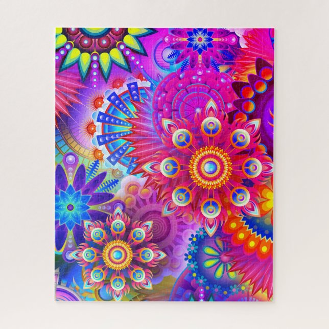 Boho abstract flower jigsaw puzzle (Vertical)