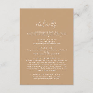 Boho Abstract Gentle Fawn Wedding Details Enclosure Card