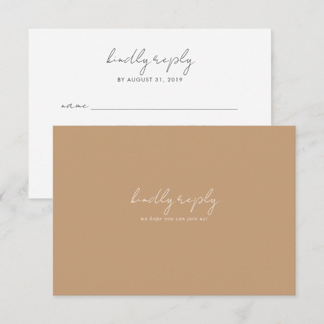 Boho Abstract | Gentle Fawn Wedding RSVP Card (Front/Back)