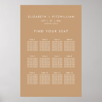 Boho Abstract | Gentle Fawn Wedding Seating Poster