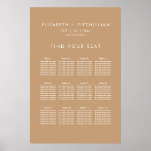 Boho Abstract   Gentle Fawn Wedding Seating Poster