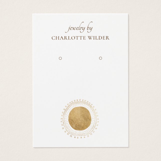 Boho Abstract Gold Circle Earring Display Card (Front)