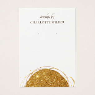 Boho Abstract Gold Glitter Circle Earring Display