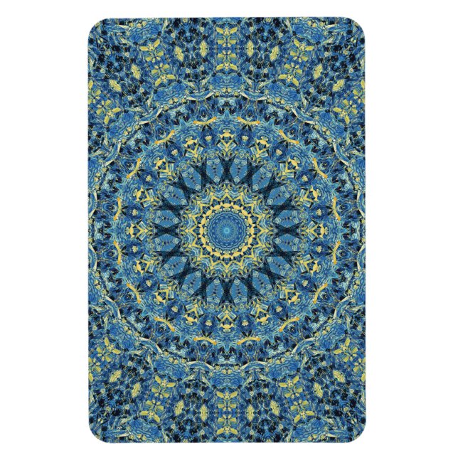 Boho Abstract Groovy Van Gogh Starry Night Mandala Magnet (Vertical)