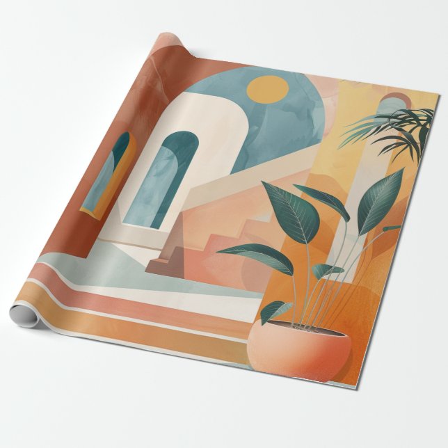 Boho Abstract Landscape (10) Wrapping Paper (Unrolled)