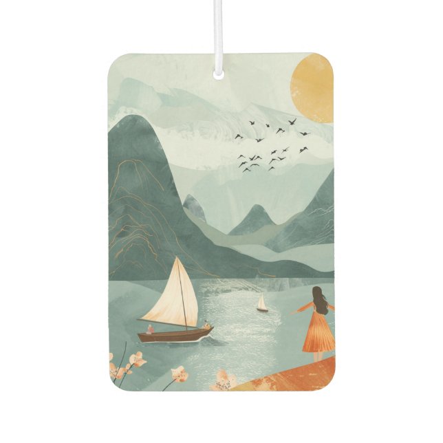 Boho Abstract Landscape (11) Car Air Freshener (Front)