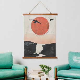 Boho Abstract Landscape (12) Hanging Tapestry