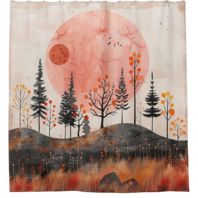 Boho Abstract Landscape (13) Shower Curtain (Front)