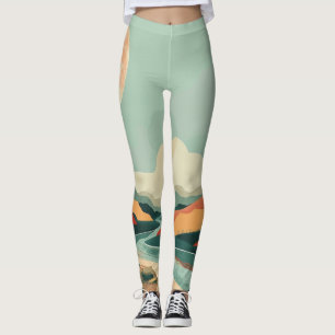 Boho Abstract Landscape (14) Leggings