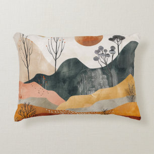 Boho Abstract Landscape (15) Decorative Cushion