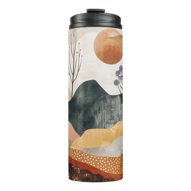 Boho Abstract Landscape (15) Thermal Tumbler (Front)