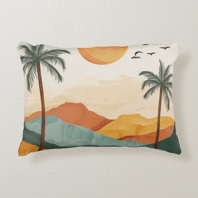Boho Abstract Landscape (16) Decorative Cushion (Front)