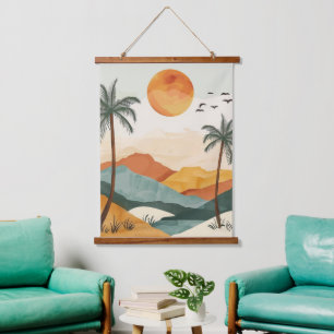Boho Abstract Landscape (16) Hanging Tapestry
