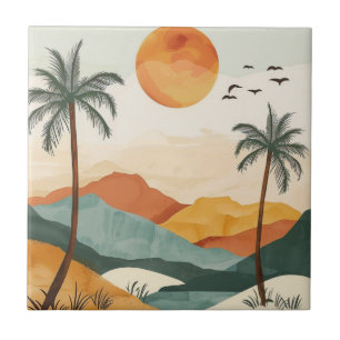Boho Abstract Landscape (16) Tile