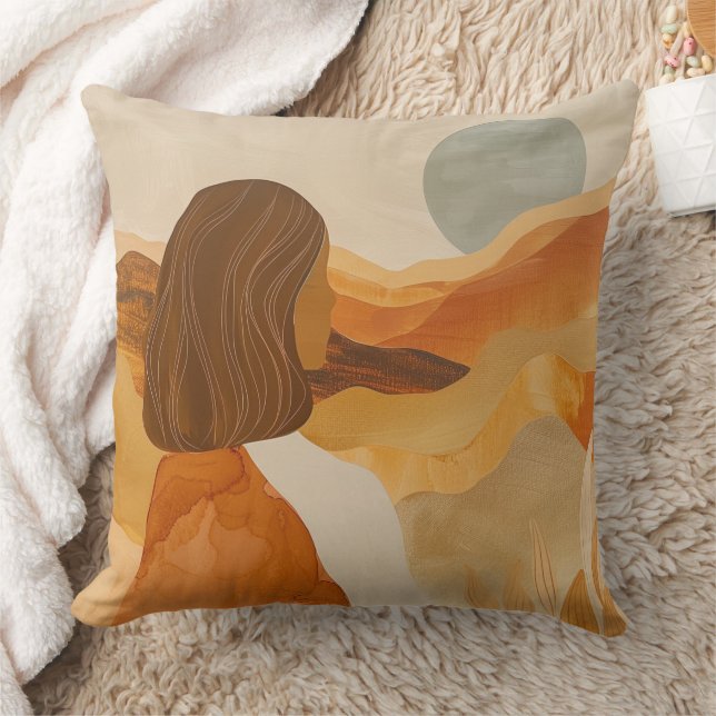 Boho Abstract Landscape (17) Cushion (Blanket)