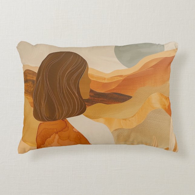 Boho Abstract Landscape (17) Decorative Cushion (Front)