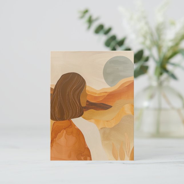 Boho Abstract Landscape (17) Postcard (Standing Front)