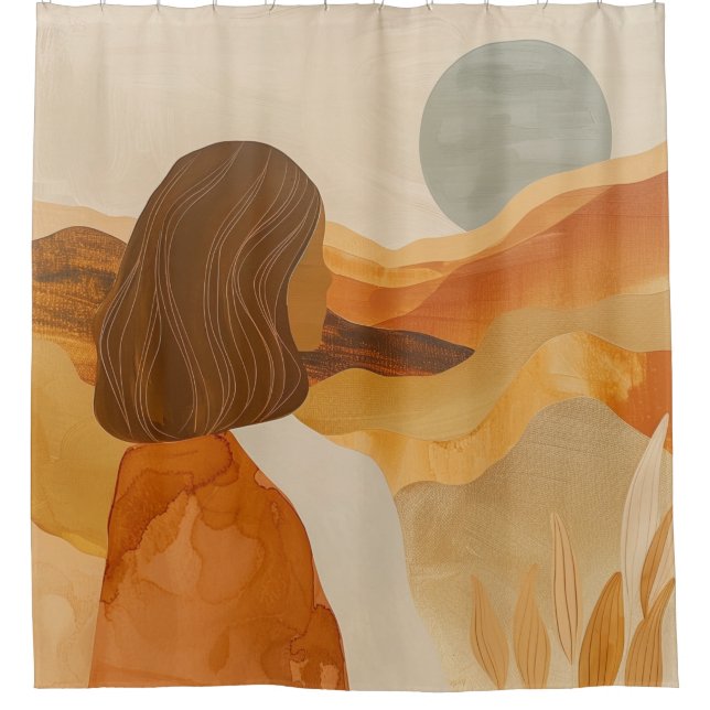 Boho Abstract Landscape (17) Shower Curtain (Front)