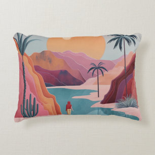 Boho Abstract Landscape (18) Decorative Cushion