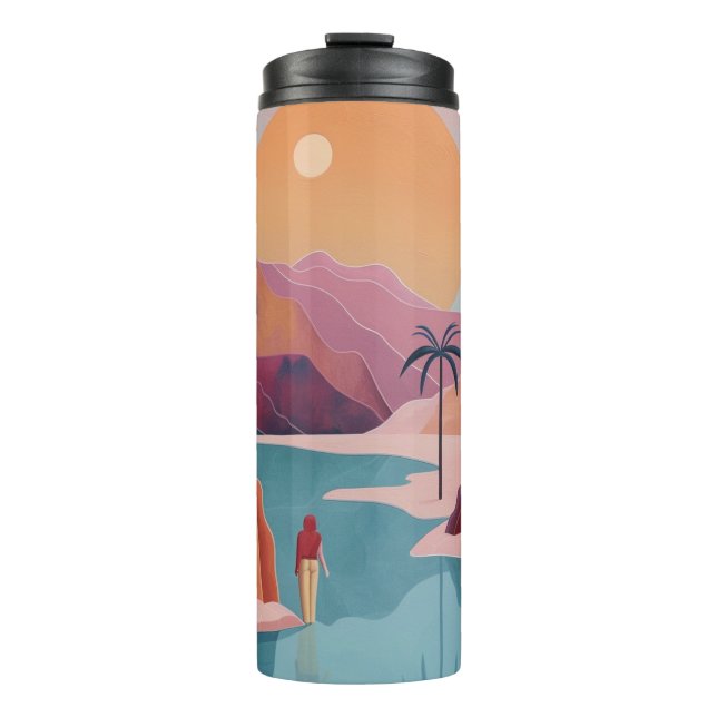 Boho Abstract Landscape (18) Thermal Tumbler (Front)