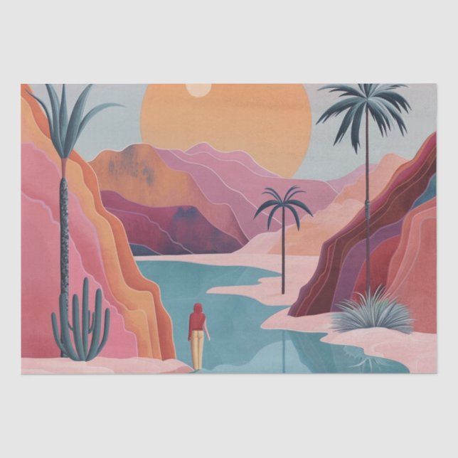 Boho Abstract Landscape (18) Tissue Paper (Front)