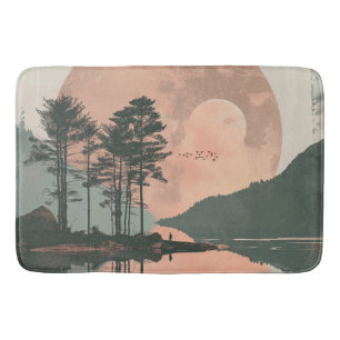 Boho Abstract Landscape (1) Bath Mat