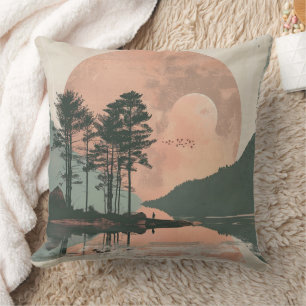 Boho Abstract Landscape (1) Cushion