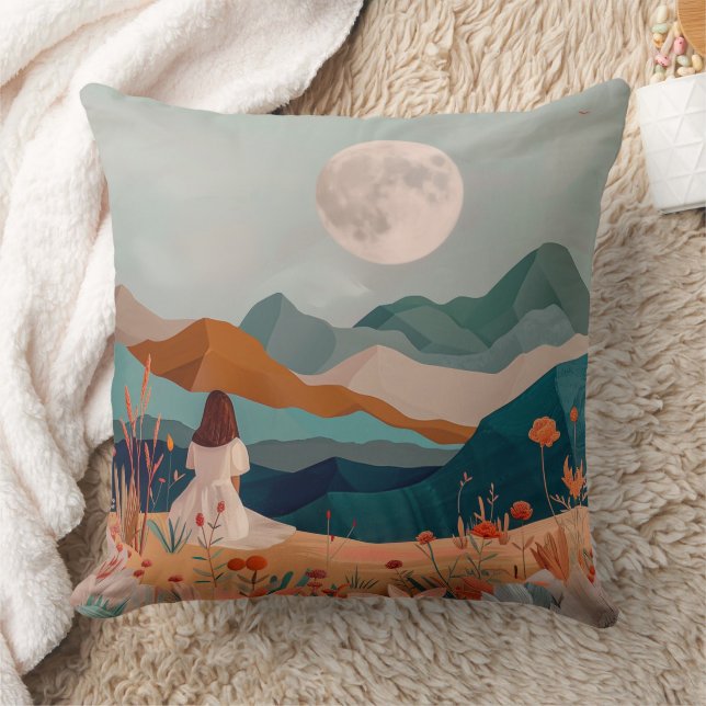 Boho Abstract Landscape (21) Cushion (Blanket)
