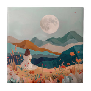 Boho Abstract Landscape (21) Tile