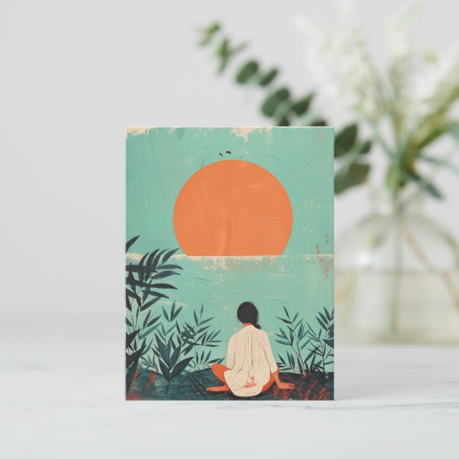Boho Abstract Landscape (22) Postcard (Standing Front)