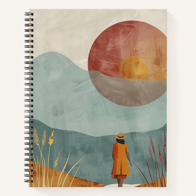 Boho Abstract Landscape (23) Notebook (Front)