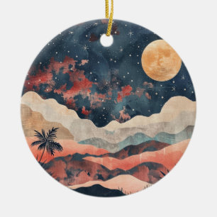 Boho Abstract Landscape (24) Ceramic Tree Decoration