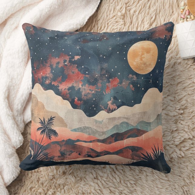 Boho Abstract Landscape (24) Cushion (Blanket)