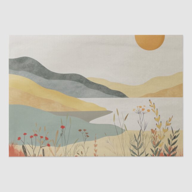 Boho Abstract Landscape (25) Tissue Paper (Front)