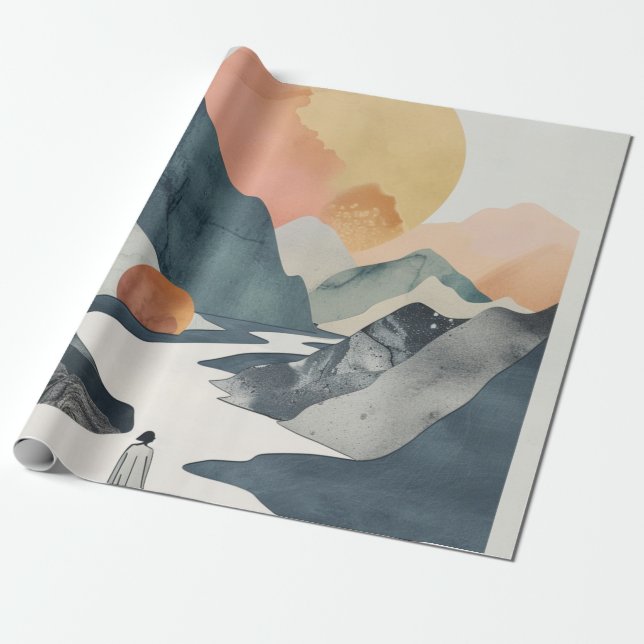 Boho Abstract Landscape (2) Wrapping Paper (Unrolled)