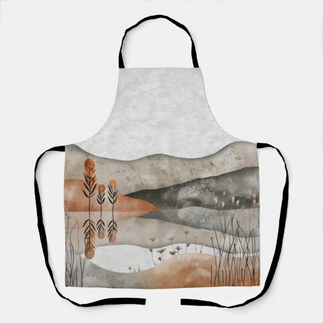Boho Abstract Landscape (3) Apron (Front)