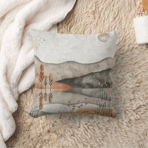 Boho Abstract Landscape (3) Cushion