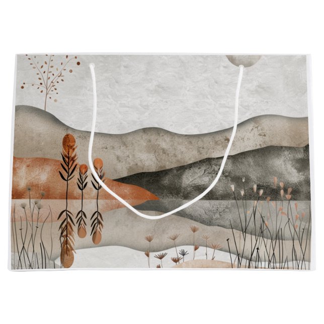 Boho Abstract Landscape (3) Large Gift Bag (Front)