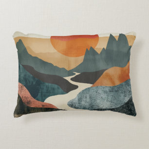 Boho Abstract Landscape (5) Decorative Cushion