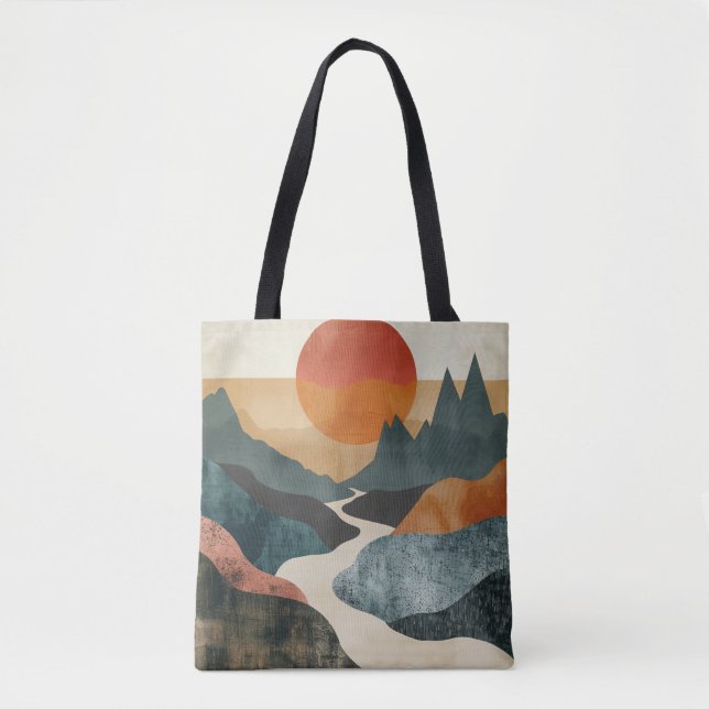 Boho Abstract Landscape (5) Tote Bag (Front)