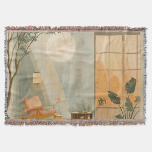 Boho Abstract Landscape (6) Throw Blanket