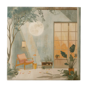 Boho Abstract Landscape (6) Tile