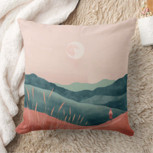 Boho Abstract Landscape (7) Cushion