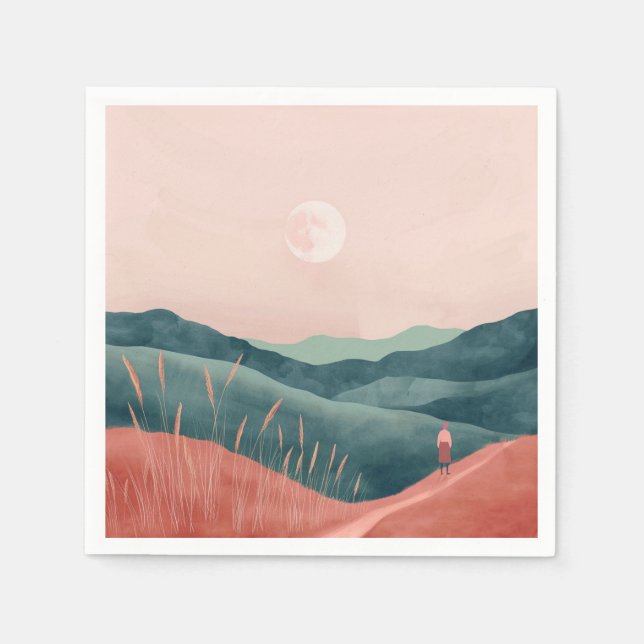 Boho Abstract Landscape (7) Napkin (Front)